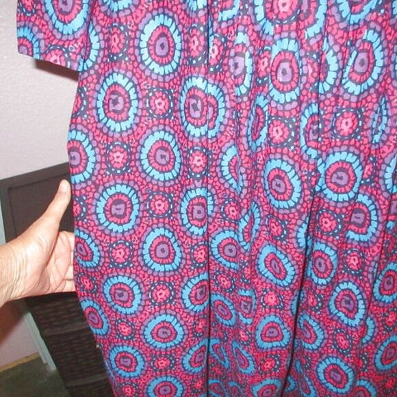 Only Necessities Maxi Dress Size 3X Pockets Artsy Patio Mumu Caftan Casual Boho - Picture 3 of 10